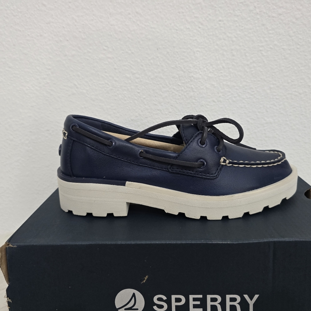 Sperry Chunky Boat Shoes Women's 6 Navy - Picture 3 of 5